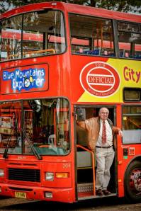 John Cronshaw founded the distinctive red double-decker hop-on/hop-off tourist bus service in the Blue Mountains. Photo: David Hill, Blue Mountains Lithgow & Oberon Tourism